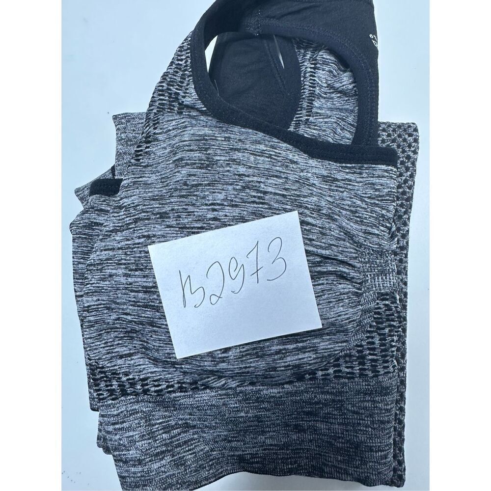 Shein Yoga Set Of Padded Top & Leggings Gray Black Size M - Picture 12 of 12